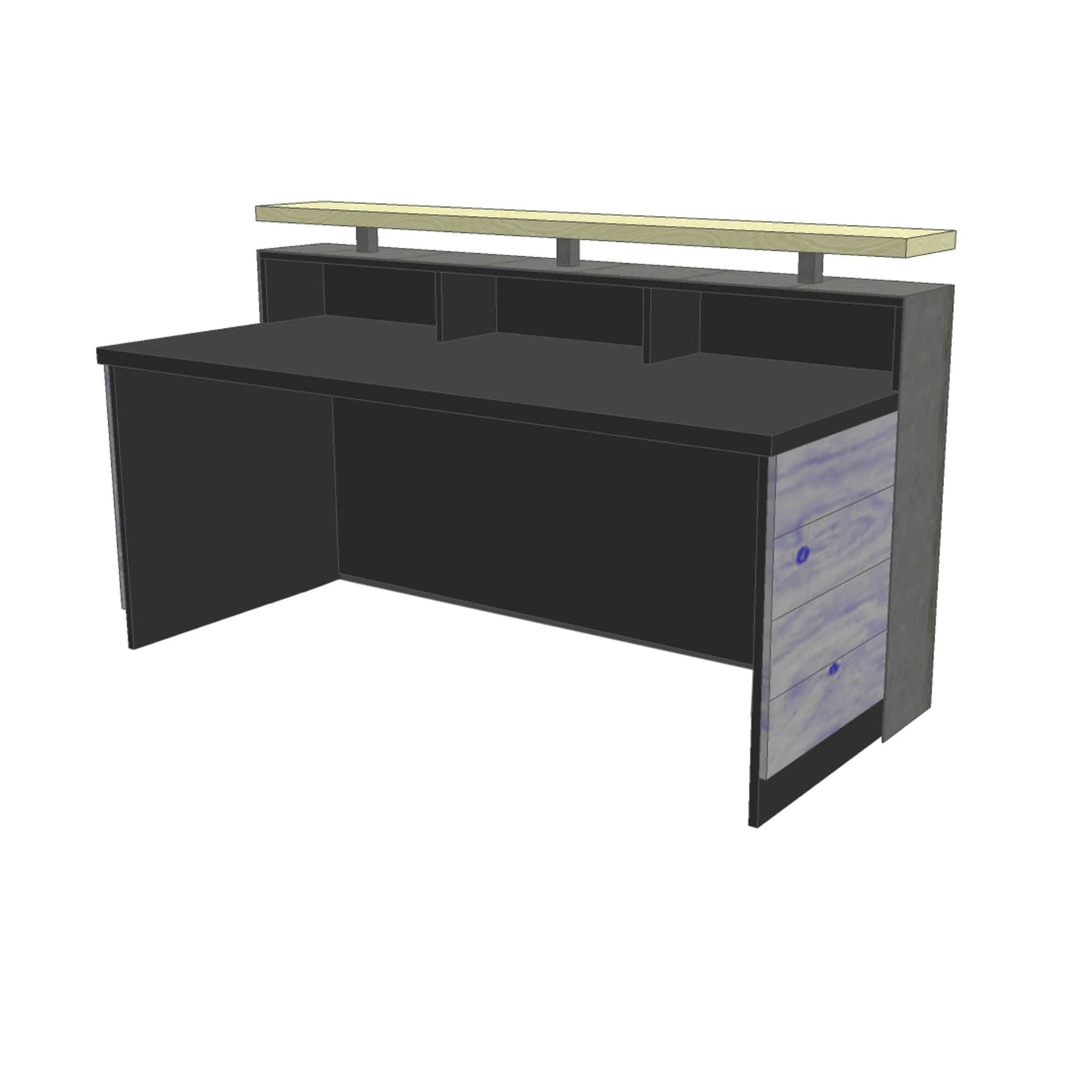 White Washed Memphis Reception Desk - Reclaimed wood reception Desk- Rustic Reception Desk