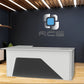 An elegant and streamlined modern office desk with a sleek design. The desk features a minimalist aesthetic with clean lines, a smooth surface, and a contemporary color scheme. It includes ample workspace, integrated storage compartments, and stylish metal or wooden legs. Perfect for a productive and modern work environment