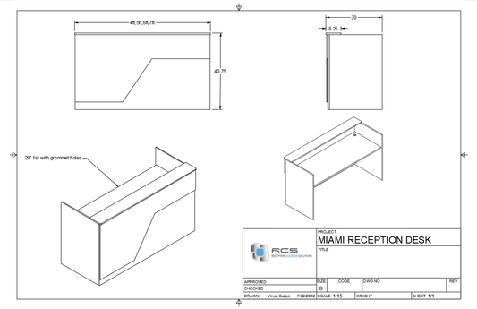 modern miami reception desk