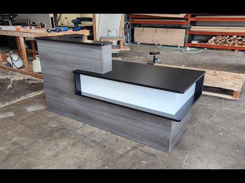 Modern Reception Desk, sales counter, office desk, or front desk. This modern desk is perfect for any office or retail store.