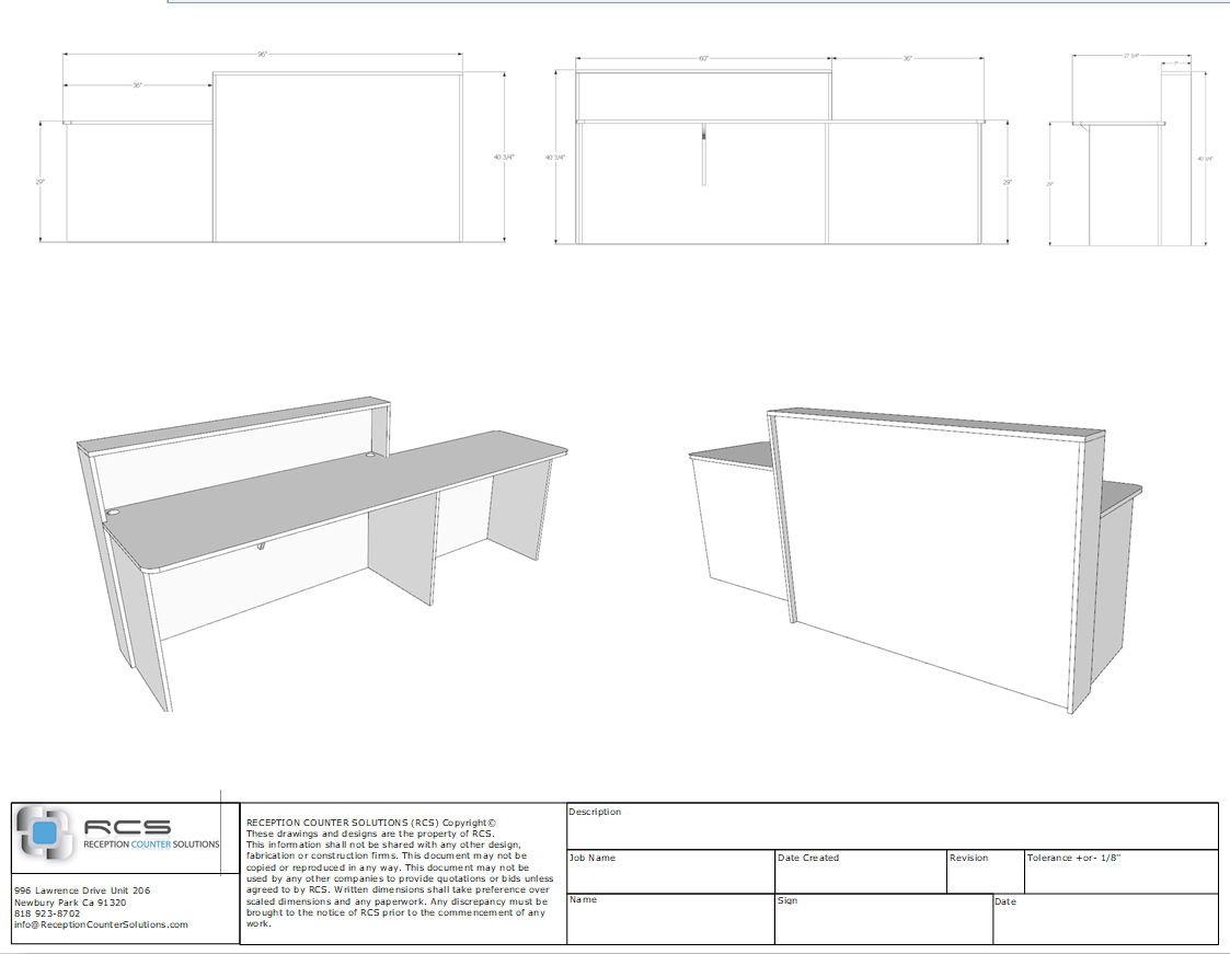 ADA reception Desk- Malibu Reception Desk 