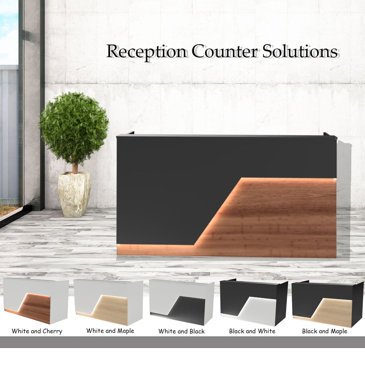 Modern reception desk, sales counter, front desk