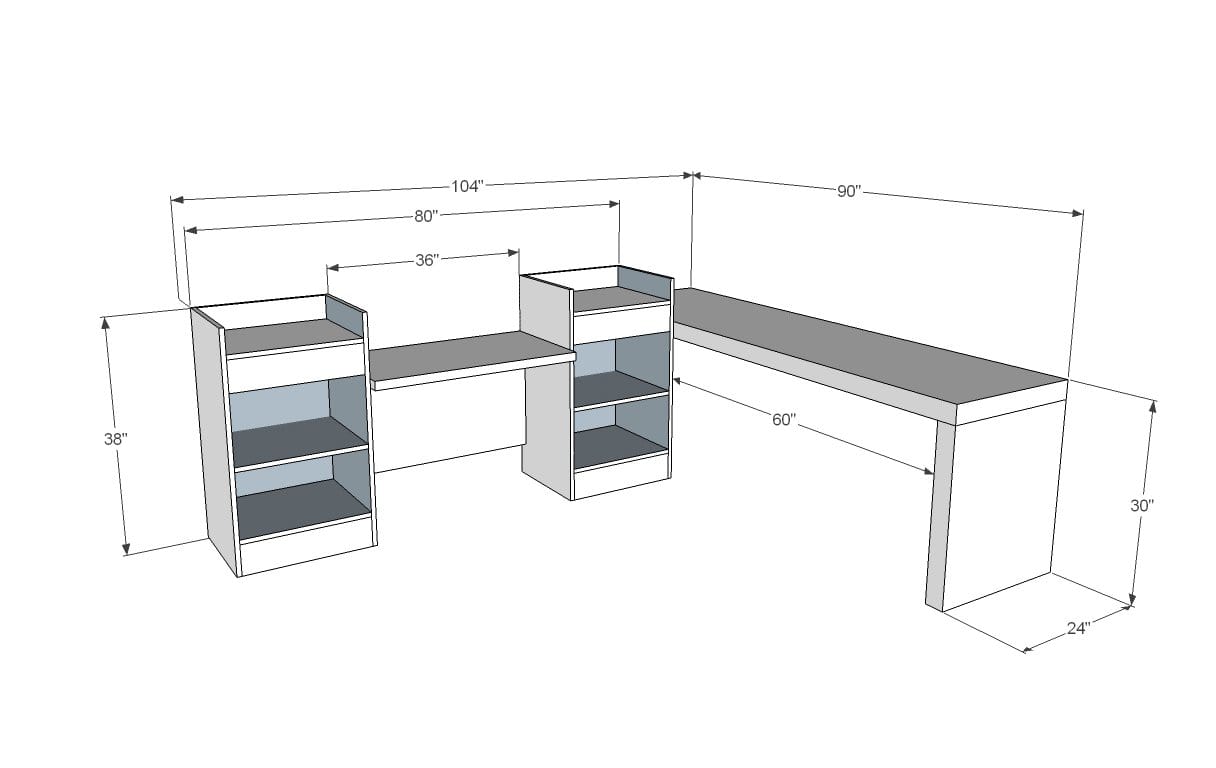 Contemporary reception desk workstation has a modern look with clean lines
