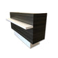 This sleek yet bold reception counter or reception desk has a modern look with a warm feel.