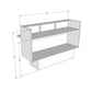 This sleek yet bold reception counter or reception desk has a modern look with a warm feel.