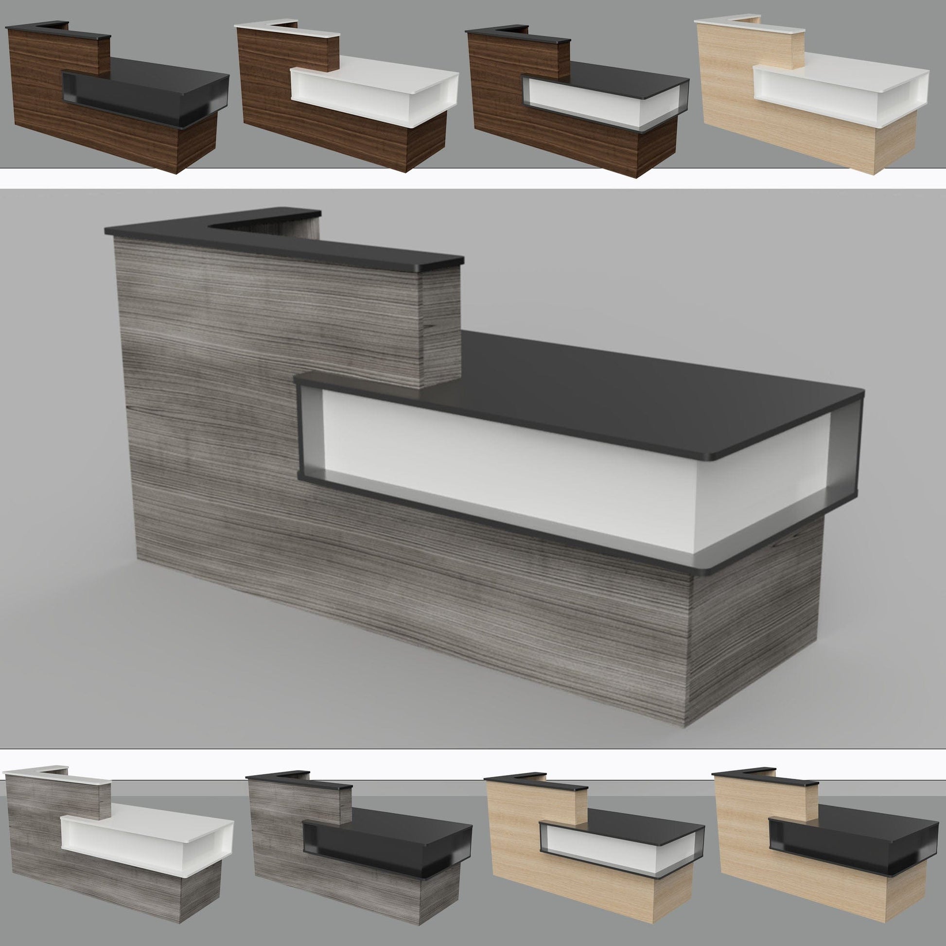 Modern Reception Desk, sales counter, office desk, or front desk. This modern desk is perfect for any office or retail store.