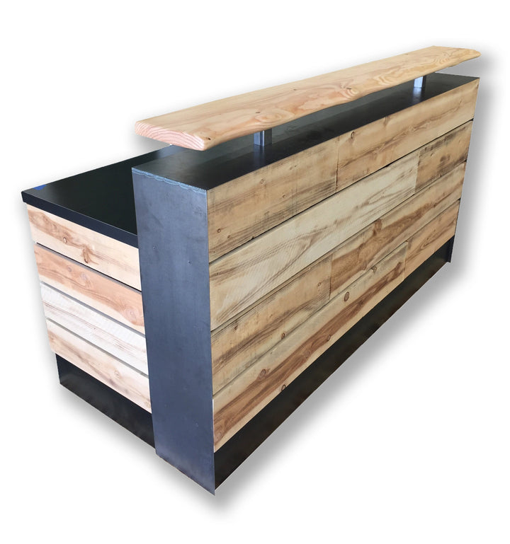 Custom Rustic Industrial Reclaimed Wood Reception Desks – Reception ...