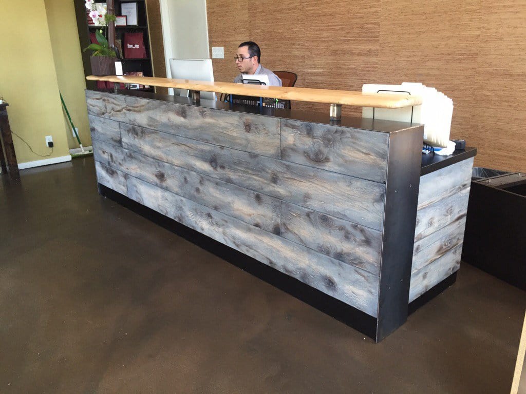 Memphis Reception Desk - Reclaimed wood reception Desk- Rustic Reception Desk